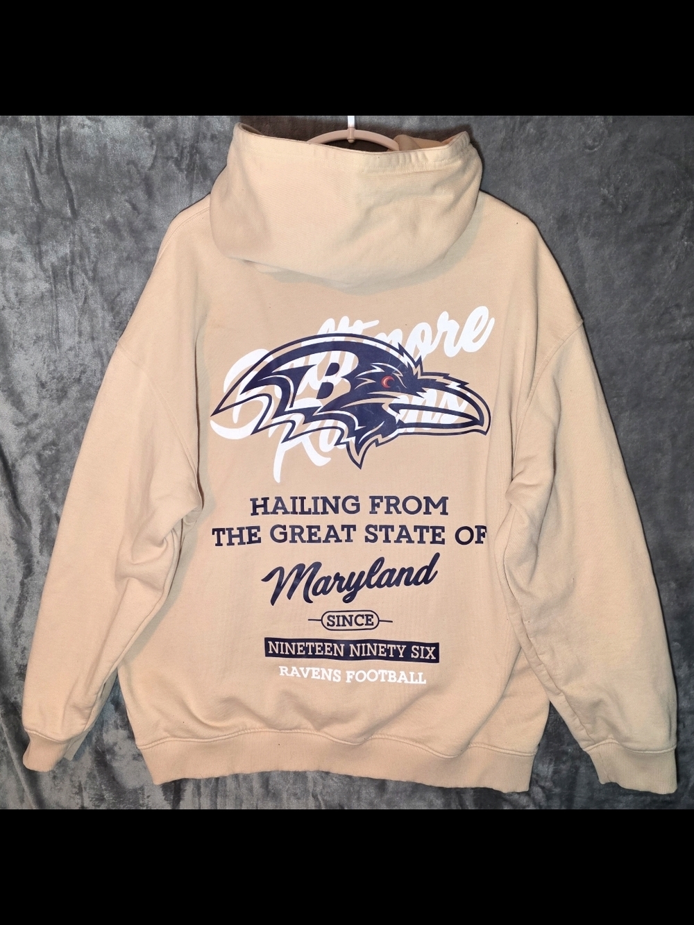 Baltimore Ravens - The Wild Collective Beige Fleece Hoodie - XL